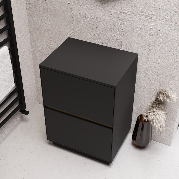 600mm Black Freestanding Countertop Vanity Unit- Roxbi