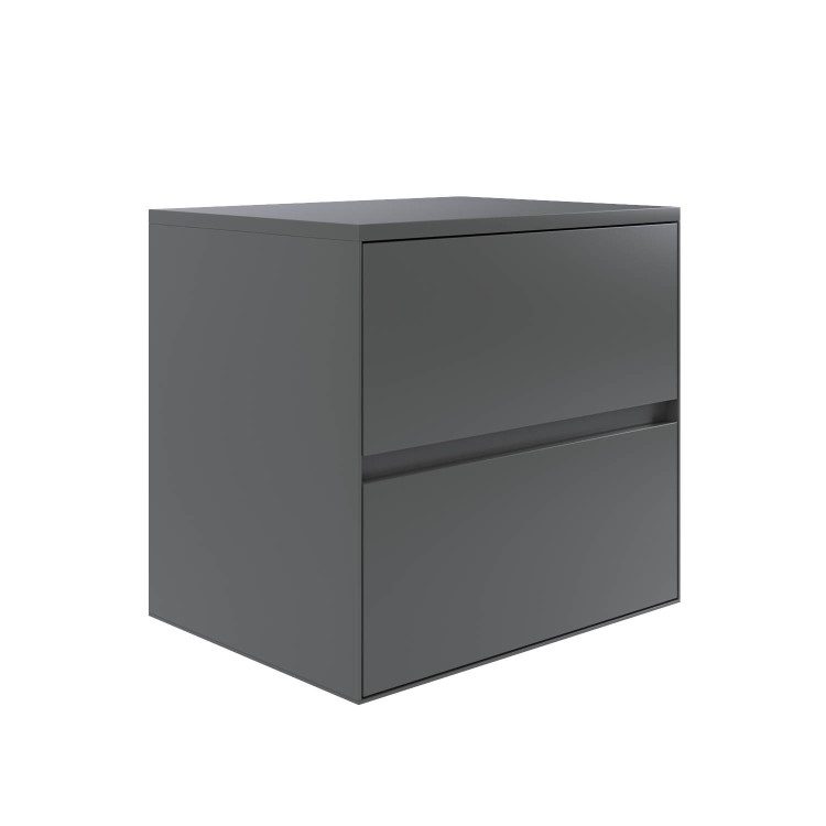 600mm Grey Wall Hung Countertop Vanity Unit- Roxbi