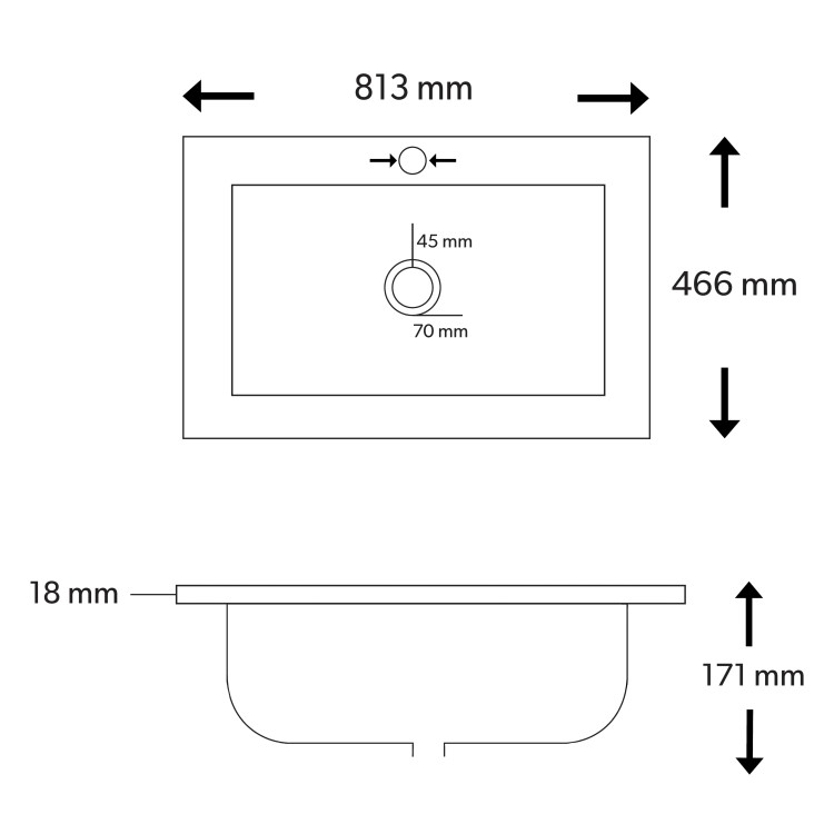 800mm Grey Wall Hung Vanity Unit with Basin - Roxbi