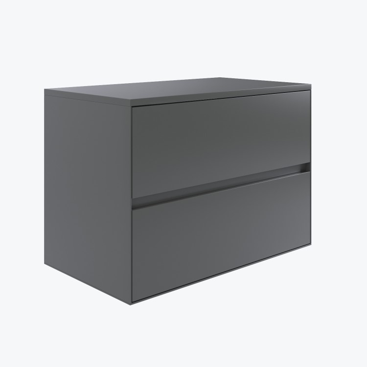 800mm Grey Wall Hung Countertop Vanity Unit- Roxbi