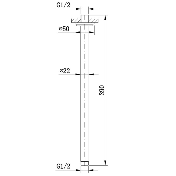 Black Single Outlet Ceiling  Mounted Thermostatic Mixer Shower Set - Camden