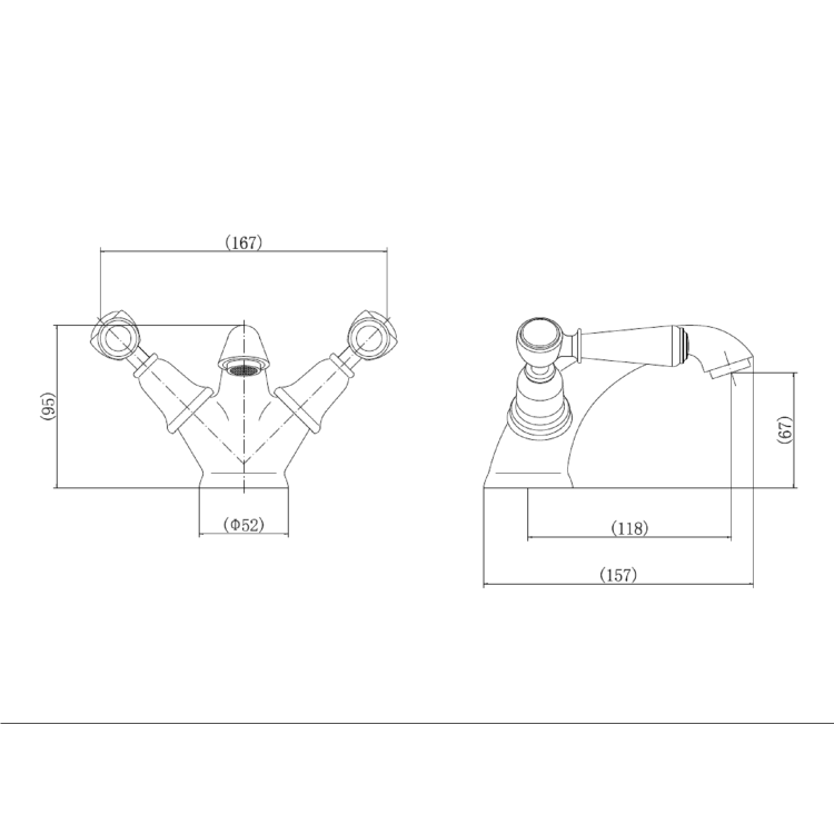 Gold Bath Shower Mixer and Basin Tap Set - Helston