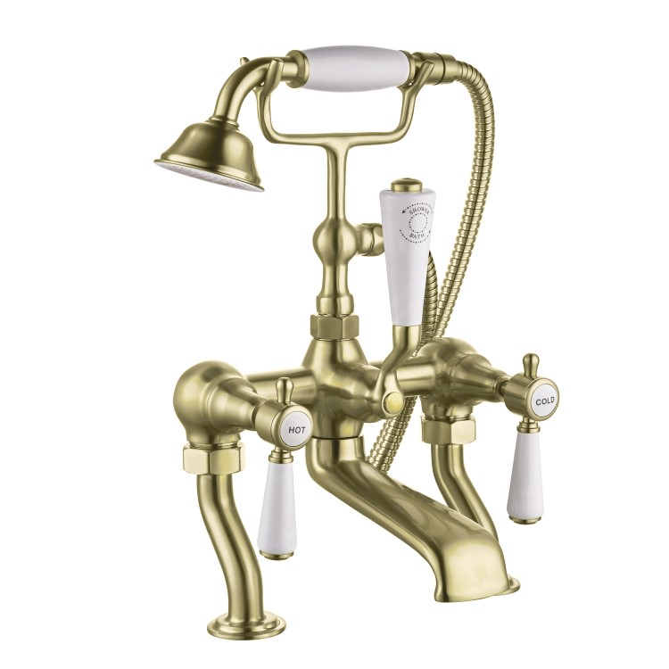 Gold Bath Shower Mixer and Basin Tap Set - Helston