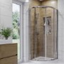 Chrome 6mm Glass Quadrant Shower Enclosure with Shower Tray 800mm - Carina