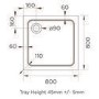 Chrome 6mm Glass Square Corner Entry Shower Enclosure with Shower Tray 800mm - Carina