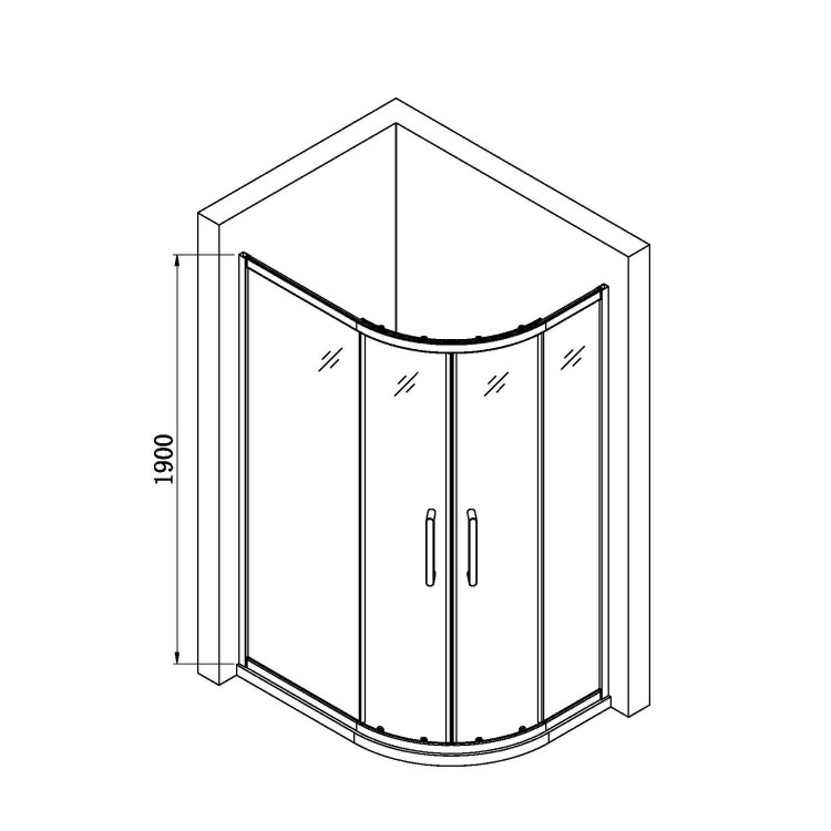 900 x 760mm Right Hand Offset Quadrant Shower Enclosure Suite with Toilet & Basin - Carina