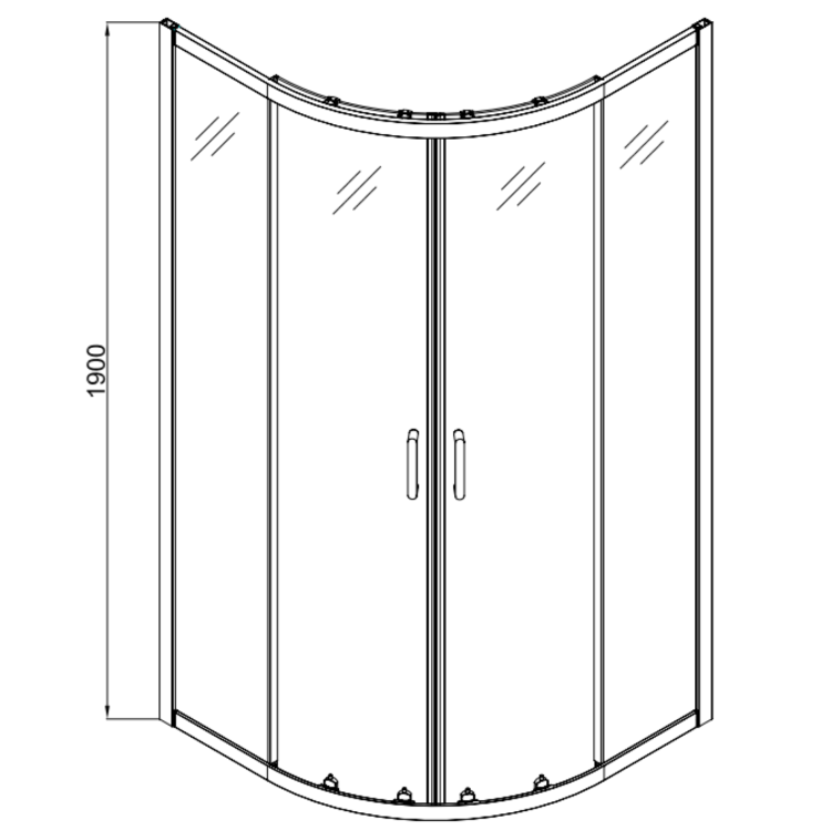 Chrome 6mm Glass Offset Quadrant Shower Enclosure 900x760mm - Carina