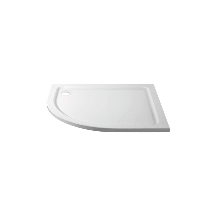 Chrome 6mm Glass Left Hand Offset Quadrant Shower Enclosure with Shower Tray 1000x800mm - Carina