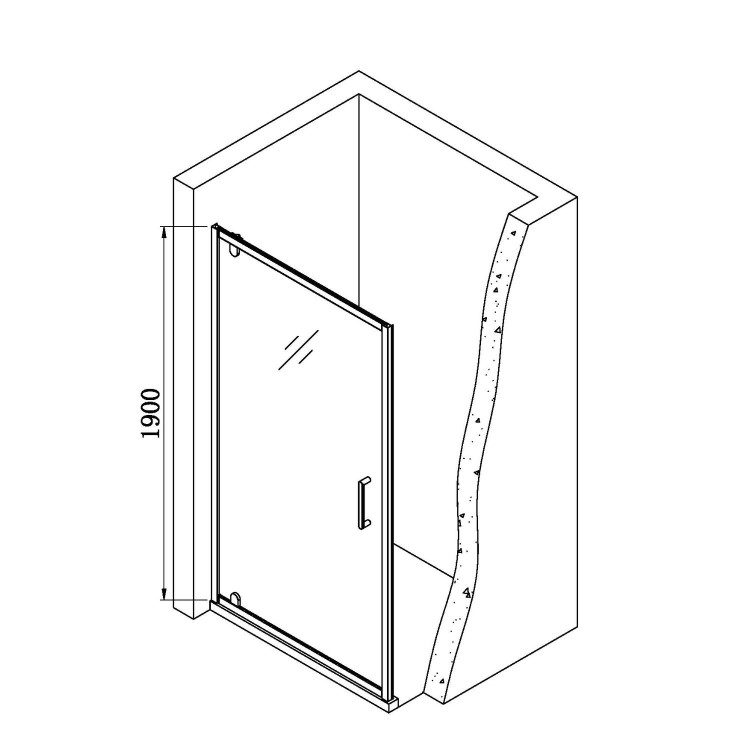 Chrome 6mm Glass Rectangular Hinged Shower Enclosure 800x760mm - Carina