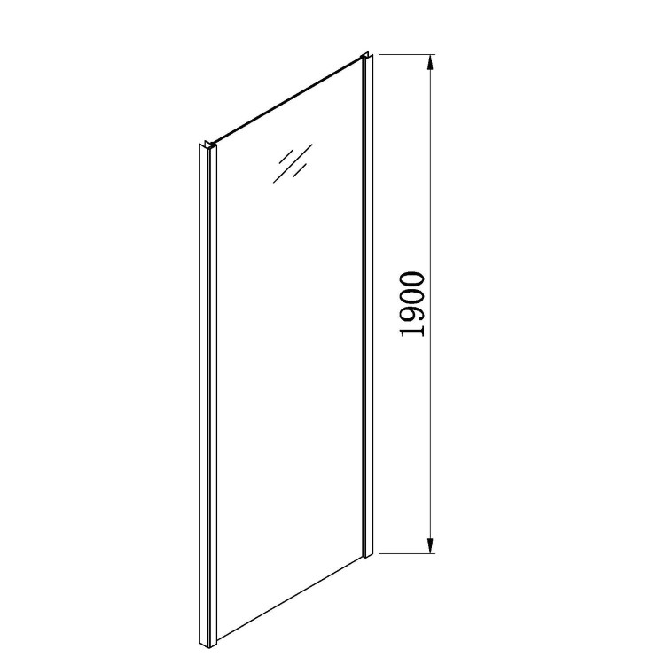 Chrome 6mm Glass Rectangular Hinged Shower Enclosure 800x760mm - Carina