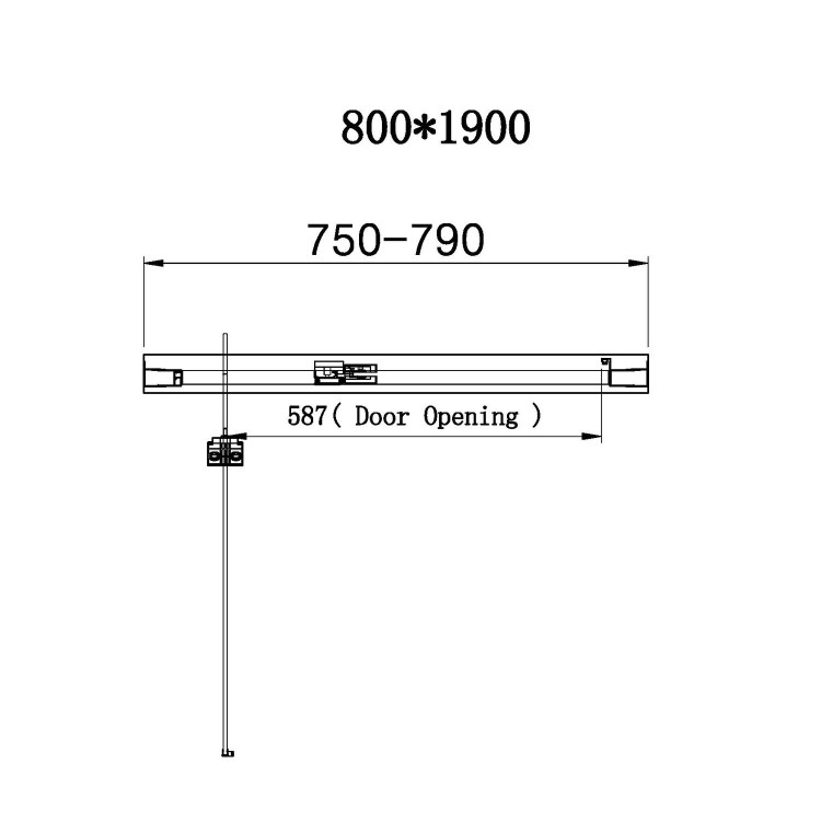 Chrome 6mm Glass Rectangular Hinged Shower Enclosure 800x760mm - Carina