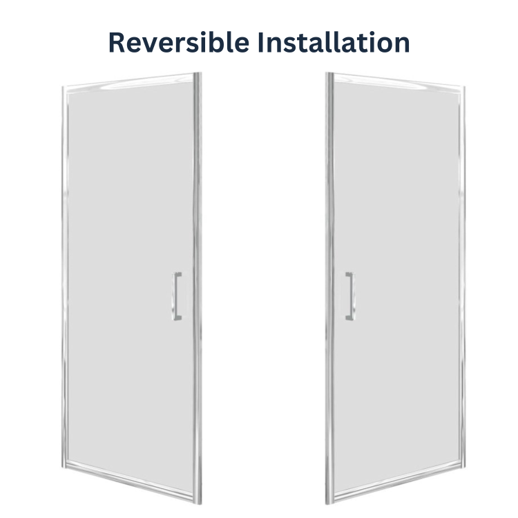 Chrome 6mm Glass Square Hinged Shower Enclosure with Shower Tray 900mm - Carina