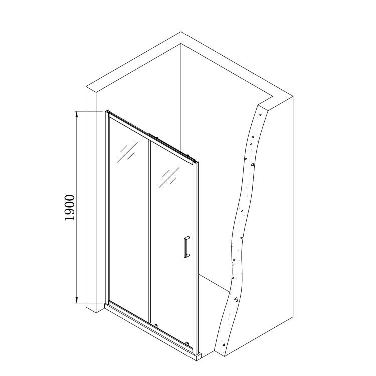 1200mm Chrome Sliding Shower Door 6mm Glass - Carina