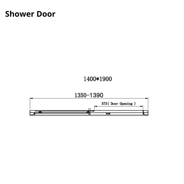 Chrome 6mm Glass Rectangular Sliding Shower Enclosure 1400x700mm - Carina