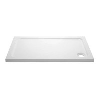 1700x700mm Rectangular Shower Tray - White Stone Resin - Pearl