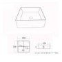 600mm White Wall Hung Countertop Vanity Unit with Black Square Basin and Shelf - Lugo