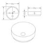 GRADE A1 - Marble Effect White Round Countertop Basin 390mm - Lorano