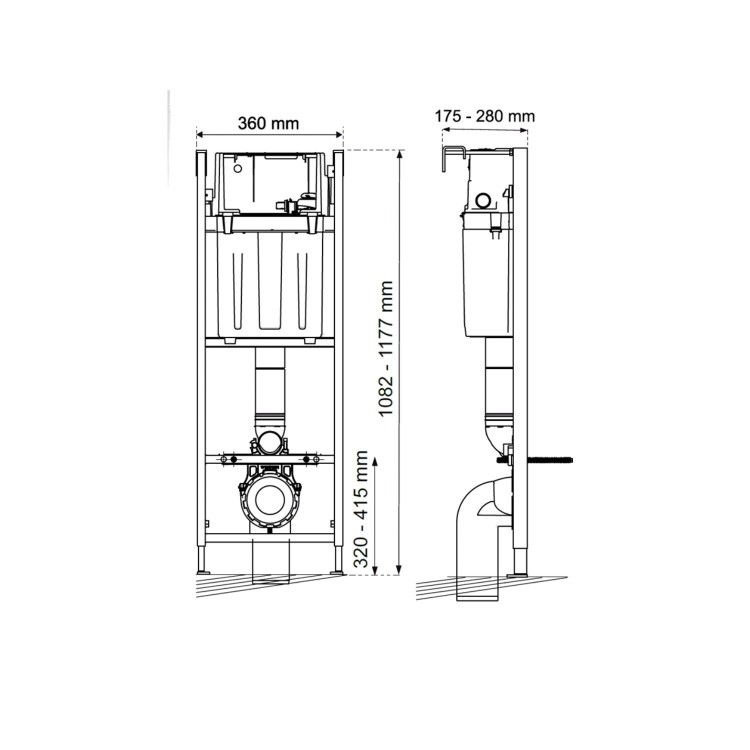 Wall Hung Toilet With Slim Soft Close Seat Frame Cistern and Chrome Flush- Newport