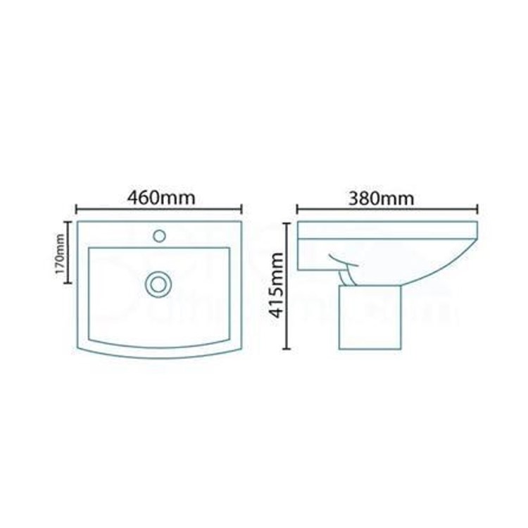 Close Coupled Toilet and Semi Pedestal Basin Suite - Tabor