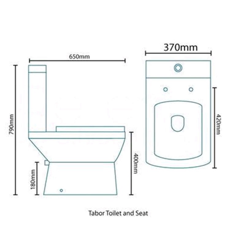 Close Coupled Toilet and Semi Pedestal Basin Suite - Tabor