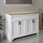 1200mm White Freestanding Countertop Double Vanity Unit - Camden