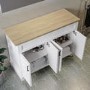 1200mm White Freestanding Countertop Double Vanity Unit - Camden