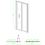 900mm Brushed Brass Bi-Fold Shower Door 6mm Glass - Carina