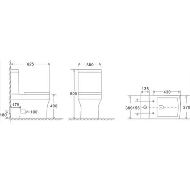 1700 x 800mm BrassWalk in Shower Enclosure Suite with Ashford Toilet and Basin