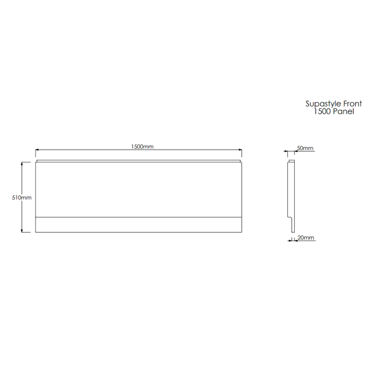 Single Ended Shower Bath with Front Panel & Chrome Bath Screen 1500 x 750mm - Cotswold