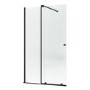 1200mm Black Sliding Shower Door + Wall Support Bar 8mm Glass - Denver