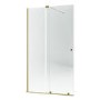 1200mm Brushed Brass Sliding Shower Door + Wall Support Bar 8mm Glass - Denver