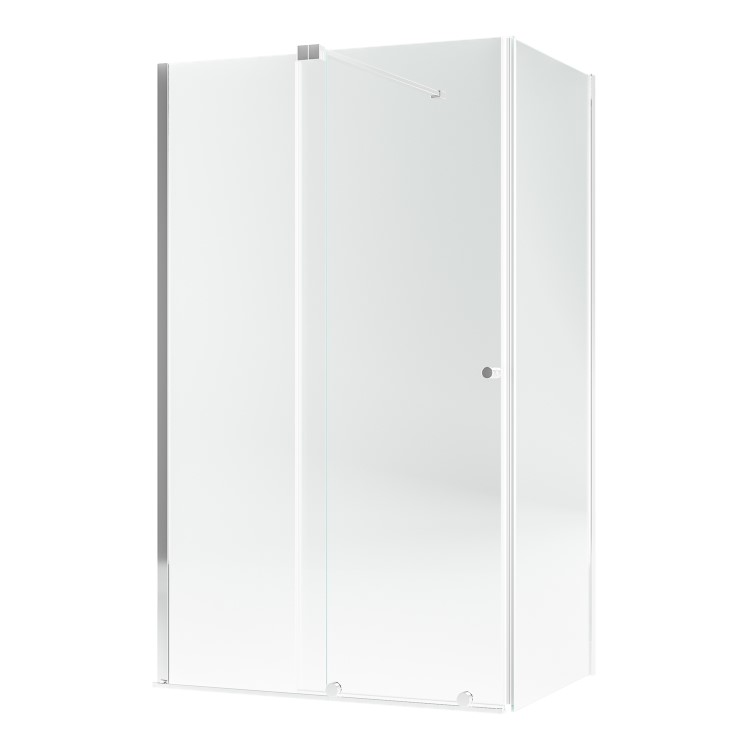 Chrome 8mm Glass Rectangular Frameless Sliding Shower Enclosure 1200x900mm - Denver