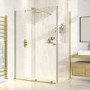 Brushed Brass 8mm Glass Rectangular Frameless Sliding Shower Enclosure 1200x800mm - Denver