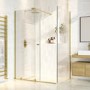 Brushed Brass 8mm Glass Rectangular Frameless Sliding Shower Enclosure 1200x800mm - Denver