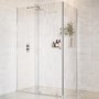 Chrome 8mm Glass Rectangular Frameless Sliding Shower Enclosure 1200x900mm - Denver