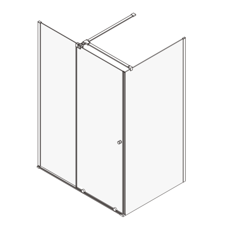 Chrome 8mm Glass Rectangular Frameless Sliding Shower Enclosure 1200x900mm - Denver