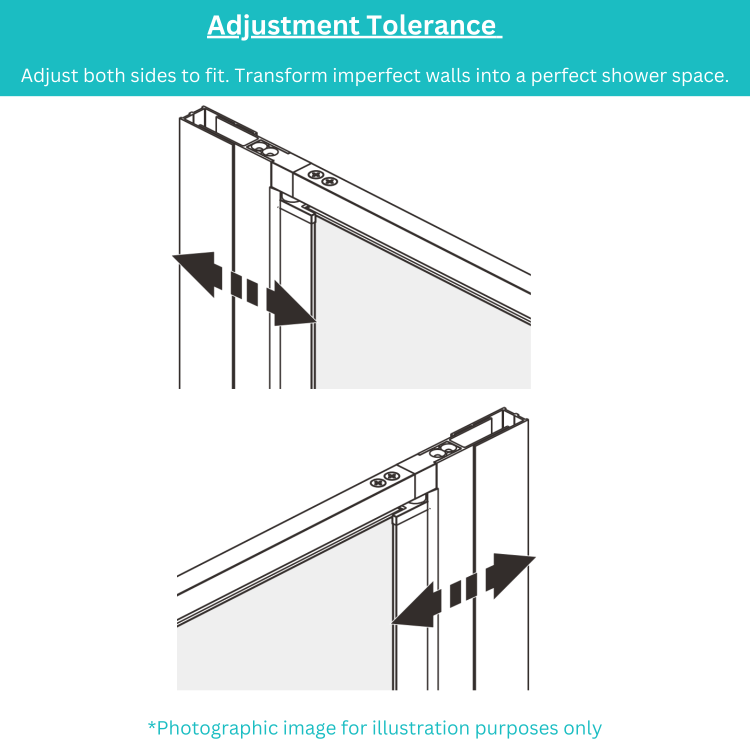 1400mm Black Sliding Shower Door + Wall Support Bar 8mm Glass - Denver