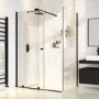 Black 8mm Glass Rectangular Frameless Sliding Shower Enclosure 1400x800mm - Denver