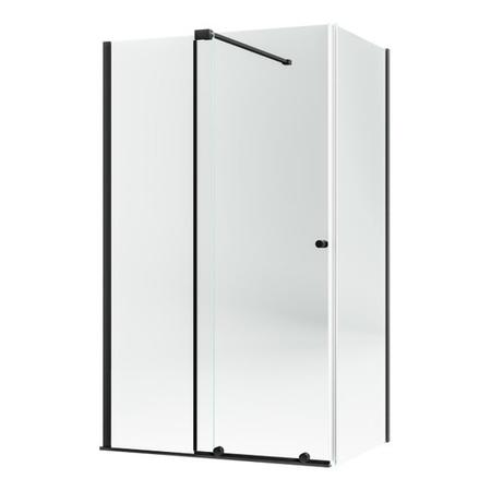 Black 8mm Glass Frameless Rectangular  Sliding Shower Enclosure 1400x900mm - Denver