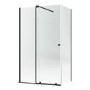 Black 8mm Glass Frameless Rectangular  Sliding Shower Enclosure 1400x900mm - Denver