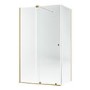 Brushed Brass 8mm Glass Frameless Rectangular Sliding Shower Enclosure 1400x900mm - Denver