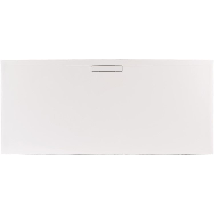 1000x800mm Low Profile Rectangular Shower Tray with Waste - White Stone Resin - Helsinki