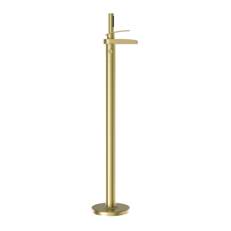 Brushed Brass Waterfall Basin Mixer Tap & Freestanding Tap Pack - Elina