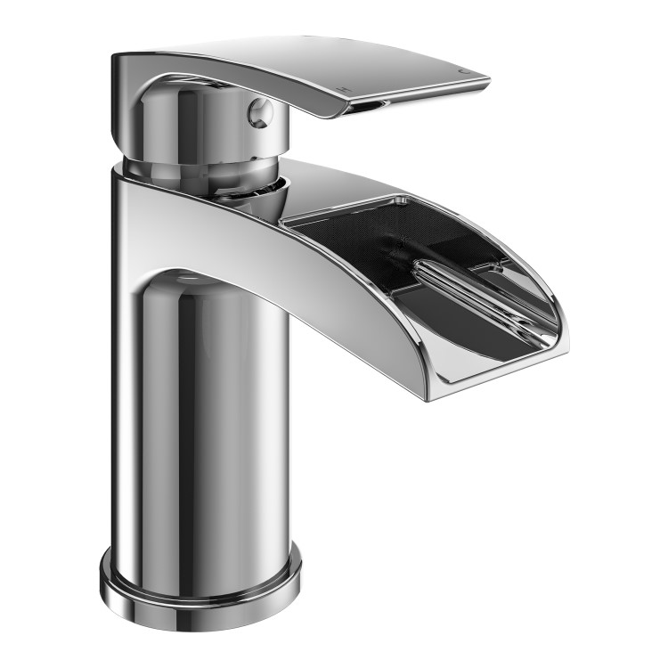 Chrome Waterfall Basin Mixer Tap & Bath Filler Tap Pack - Elina