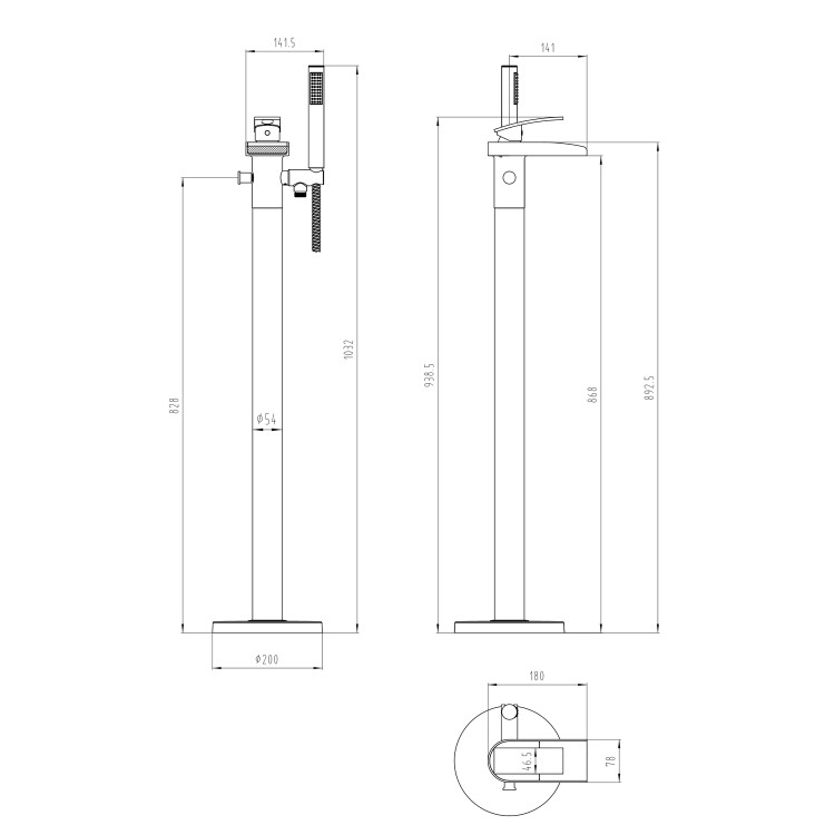 Chrome Waterfall Basin Mixer Tap & Freestanding Tap Pack - Elina