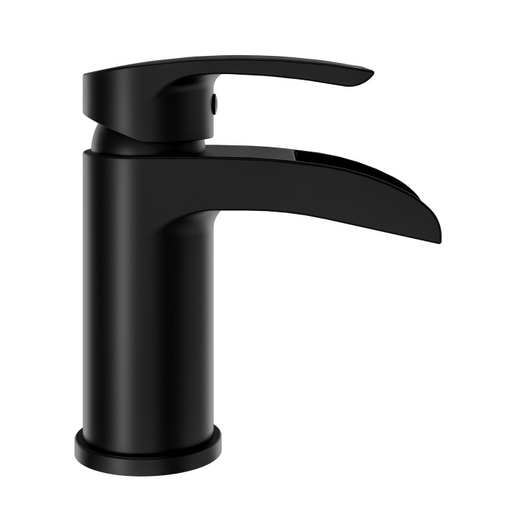 Black Waterfall Basin Mixer Tap & Bath Filler Tap Pack - Elina