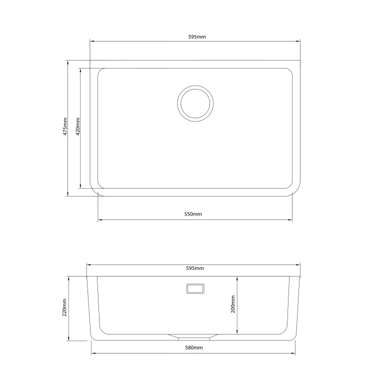 Single Bowl White Ceramic Belfast / Butler Kitchen Sink - Taylor & Moore Esme