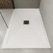 1400x900mm Rectangular Shower Tray with Waste - White Stone Resin Low Profile - Harmony