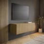 Multifunctional Small Oak Ribbed Floating TV Unit - TV's up to 55" - Hazel