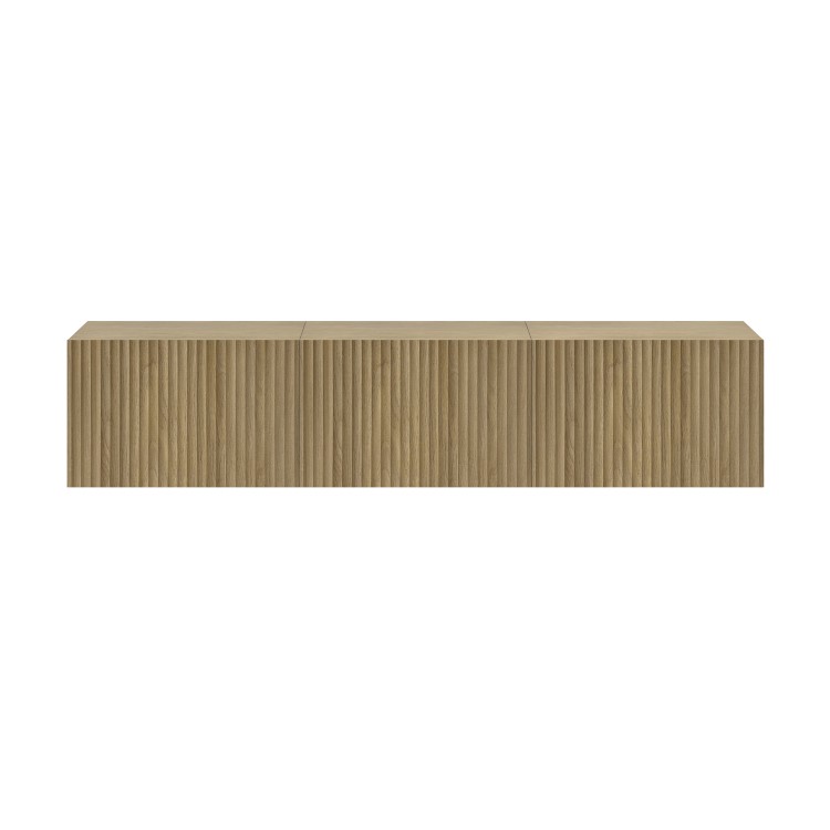 Multifunctional Oak Ribbed Floating TV Unit - TV's up to 75" - Hazel